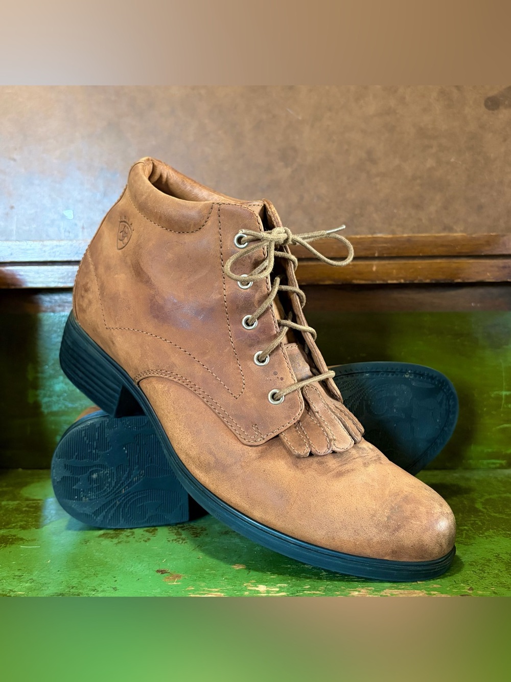 Ariat- Tan Leather Lacer Kiltie Boots-
Women’s 8.5